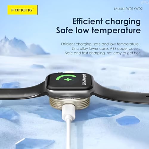 Image of Addtam 2.5W Magnetic Wireless Smartwatch Charger Stand for Apple Watch Ultra 3 /2 /1, Series 11 /10 /9 /8 /7 /6 /SE3 /SE2 /5 /4, Portable Type C & Lightning iWatch Charging Dock Compatible with iPhone Watch