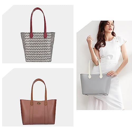 Kleemeiero 10 Stück Lederhandtasche Griffe 5 Farben Taschengriffe Leder PU Schultergurte Leder Taschenhenkel Mit Ohrenform-Endlöcher Für Gehäkelte Taschen Geldbörsen-Einkaufstasche, 60 cm / 23.4'