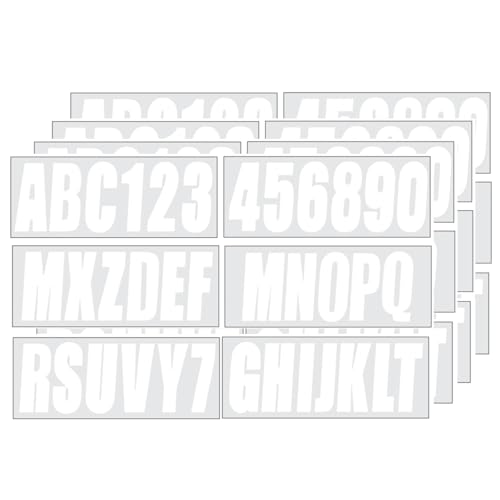 Image of 24 Sheets 3 Inch Self Adhesive Vinyl Letters Numbers Stickers for Boat Identification Number Hull Decoration Decor White