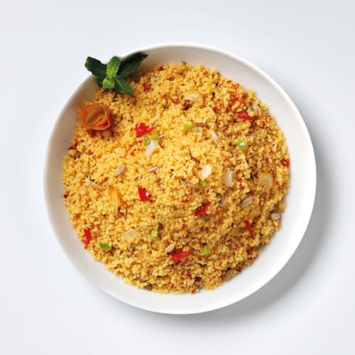 Marokkanischer Couscous Trevijano: 6 Schalen à 300 g. Ohne Zusatzstoffel: Couscous, getrocknete Tomaten, Sonnenblumenkerne, Knoblauch, rote Paprika, Zwiebel, Kreuzkümmel, Minze, Chili, Koriander.
