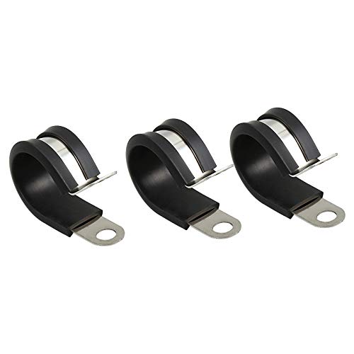 Solarson Stainless Steel Cable Clamp 1/2 Inch(0.5 Inch) 20 Pack , Pipe Clamp,Metal Clamp,Tube Clamp, Rubber Cushioned Insulated Clamp, Wire Cord Installation 12 Mm #TOP2