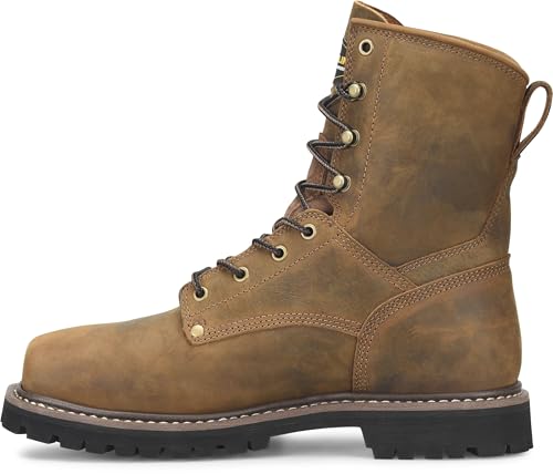 Carolina Men’s 8” Safety Toe Work Boots, Durable Leather, Slip-Resistant Outsole, Industrial Boots for Construction3