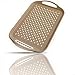 Kerafactum Tablett Serviertablett mit Griff aus Kunststoff wiederverwendbar Servieren auf Tablett Unterlage gummiert rutschfest rechteckig mit Grip und Noppen rutschfeste Servierplatte Tray beige