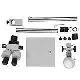 【FUERTE Y FÁCIL】 El soporte para microscopio binocular está hecho de hierro galvanizado sólido, de alta resistencia para garantizar una larga vida útil. El brazo oscilante de este microscopio estereoscópico binocular cubre un rango horizontal y vertical impresionante y es adecuado para manipular objetos grandes.