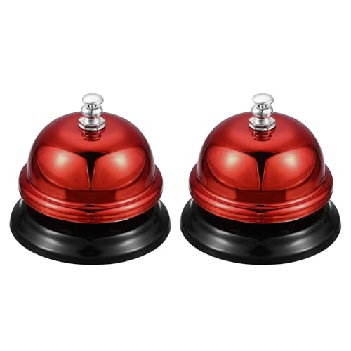sourcing map Campanello da tavolo, 65 mm, per ristoranti, campanello di servizio, rosso