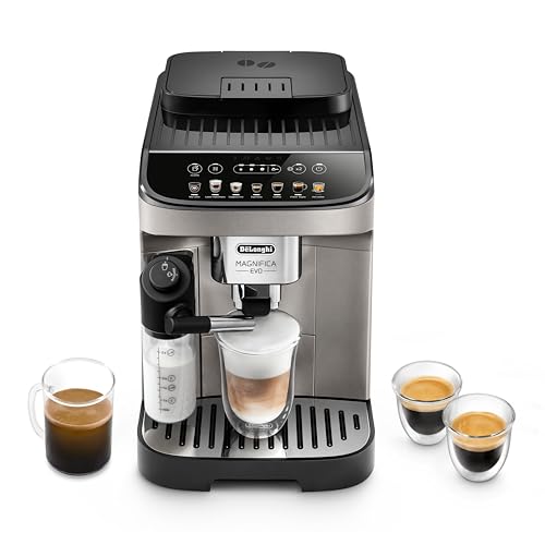 DeLonghi Coffee Machine MAGNIFICA EVO Fully Automatic Bean to Cup Coffee Machine 12+ Functions Ideal for Espresso Americano Cappuccino Latte Macchiato & More ECAM290.81.TB (Made in Europe)