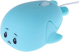 Cute Animal Baby Dolphin Shape USB Wired Mouse 1600 DPI Optical Mice Mini Small Kids Children Mice Gift for Boy Girl Men Women Kids Mom Dad Boyfriend Daughter for PC Laptop Computer (Blue)