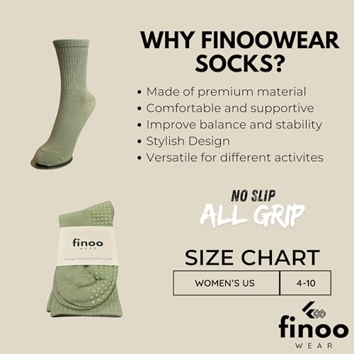 Image of Pilates Grippy Socks with Grips for Women Yoga Non Slip Long Socks for Pure Barre, Ballet,Dance Workout