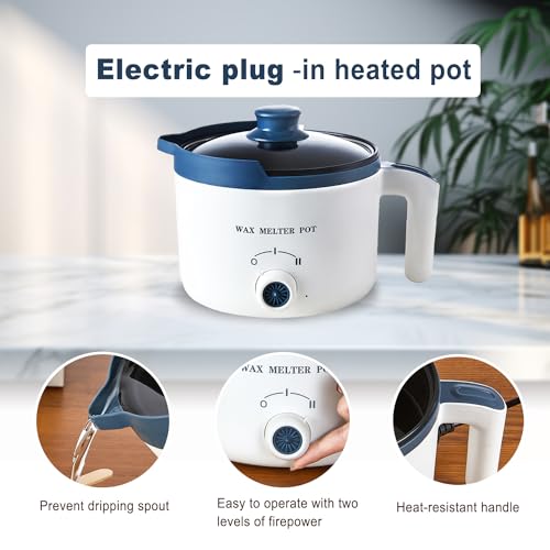 Kit de fabricação de velas de cera de abelha com derretidor elétrico de cera para adultos, 2,3 kg de