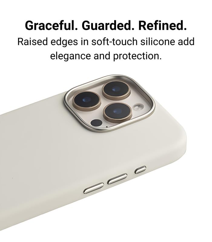 Image of Liquid Silicone Series Case for iPhone 16 Pro Max Compatible with Wireless Charging | Soft Touch Anti-Fingerprint Finish | Shockproof Slim Protective Back Cover | White Edition
