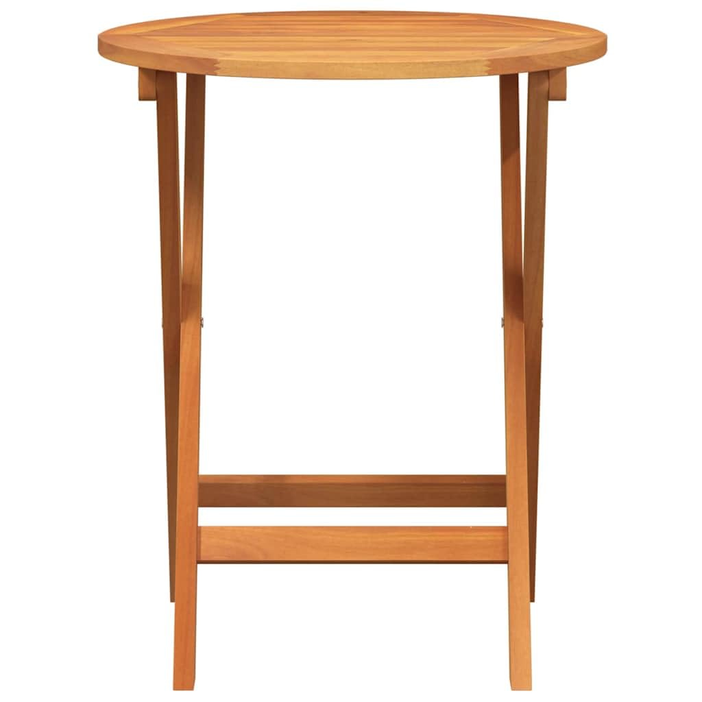 Tavolo da giardino in legno massello di acacia, 60 x 60 x 72 cm, pieghevole, per terrazza e balcone, marrone naturale, resistente alle intemperie, per giardino, esterni, campeggio, barbecue