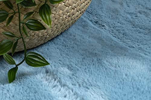 Tapis lavable en machine bleu rugsX à dossier antidérapant