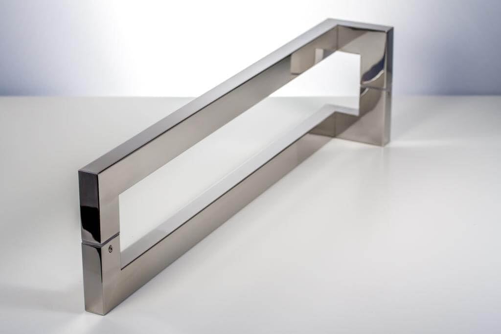 24 Inches Stainless Steel Barn Door Handles Chrome Mirror Polished Finish, Internal External Modern Door Handle Pull for Commercial Glass Doors Sliding Wooden Fiberglass Doors, Rectangular Bar