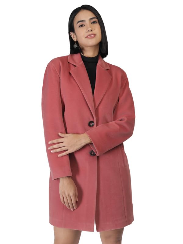 Image of PLAGG Women's Notched Lapel Long Overcoat