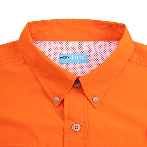Tuna Men's Fishing Outdoor Button Down UPF 50+ Sun Protection Waterproof Hiking Long Sleeve Shirts3