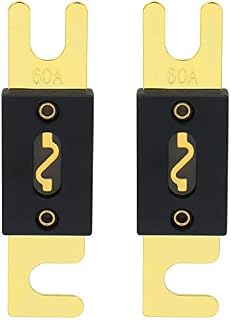 Heschen ANL Fuse ANL-60 60 Amp for Car Vehicles Audio System Sheet Gold Tone & Black 2 Pack