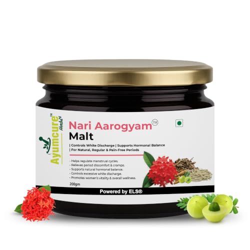 Image of Ayumcure Nari Aarogyam Malt 200g | White Discharge (Leukorrhea) & PCOS Relief | Balances Hormones, Regulates Periods, Eases Cramps | Boosts Women's Energy & Vitality | 100% Ayurvedic