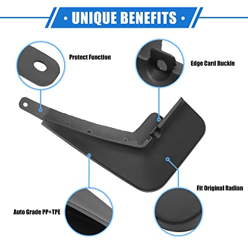 Image of Mud Flaps Kit Compatible for Mazda CX-30 2020-2023, Quality Plastic Black Front and Rear Splash Guards