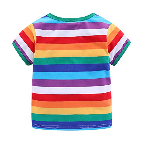 Mud Kingdom Toddler Boys T-Shirts Short Sleeve Rainbow Stripe 24 Months #TOP1