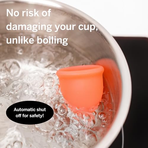 Image of Pixie Menstrual Cup Sterilizer for Feminine Care - Ranked 1 for The Best Steamer - Kills 99.9% of Germs with Steam - Wash Your Period Disc or Cup in 3 Minutes! - Automatic Timing Shut-Off Switch