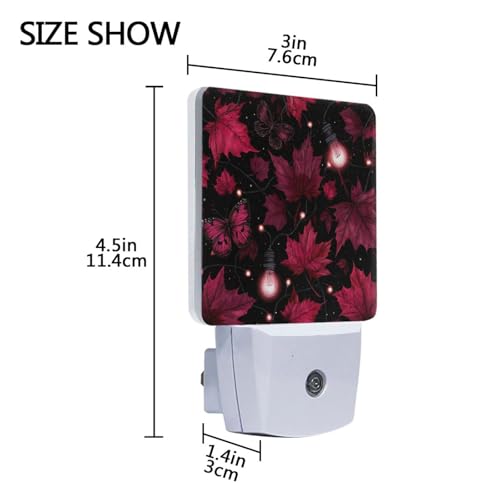 Luz Nocturna LED con Sensor, Hojas de Arce Rojas miniatura 3