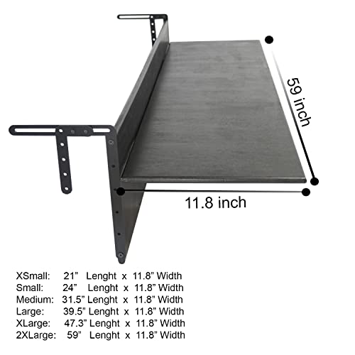 Genesis Woodesign Balcony Bar Table For Railings, Balcony Folding Deck Table, Wooden Adjustable Hanging Deck Table For Patio, Apartment, Garden (Black, 59" L X 11.8" W) #TOP1
