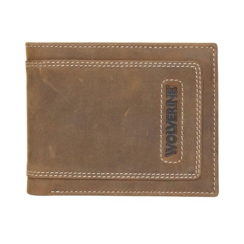 Portefeuille à 2 volets Wolverine Rigger en cuir marron et finitions premium
