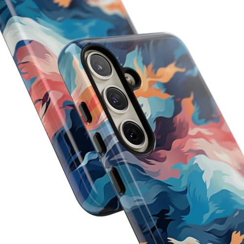 Coque Samsung S24 Plus vagues multicolores rigide brillante - 2