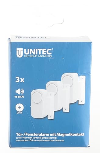 UNITEC Window and Door Alarm Set of 3 with Magnetic Contact, White - Image 4