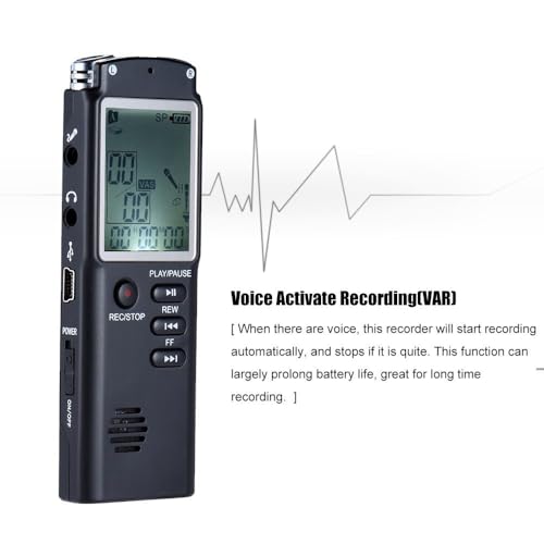 Image of 32GB Digital Voice Recorder with MP3 Player, Voice Activation, Telephone Recording, 13 Hours Battery Life, Microphone, for Meetings, Lectures & Interviews