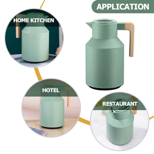 Hervidor térmico aislado verde de 1L con termo interior de vidrio lavable 7