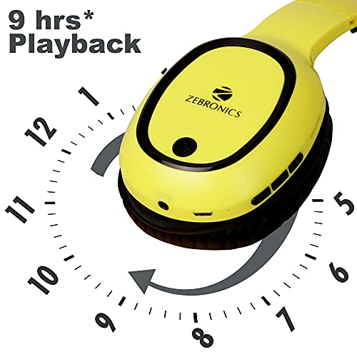 ZEBRONICS-Zeb-Thunder-Bluetooth-Wireless-On-Ear-Headphone-FM-mSD-9-hrs-Playback-with-Mic-Neon-Yellow
