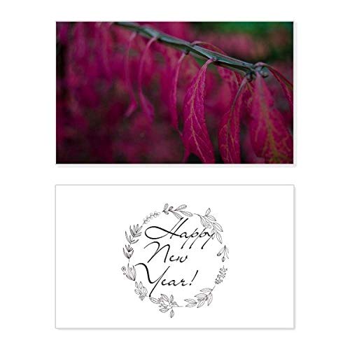 Tarjeta conmemorativa Red Leaf Plant para capturar la magia y los deseos del Año Nuevo