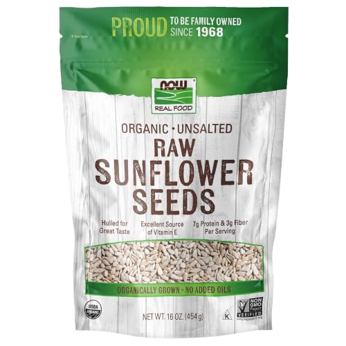 NOW Foods Sunflower Seeds Raw and Unsalted Hulled for Great Taste Excellent Source of Vitamin E and Magnesium Grown in the USA Certified Non-GMO 1-Pound