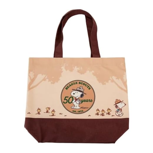 Loungefly Peanuts - Bolsa de lona para el 50 aniversario de Snoopy's Beagle Scouts, Multicolor