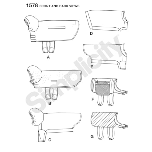 Simplicity Schnittmuster 1578: Große Hundekleidung, Papier, Weiß, OS (Einheitsgröße)