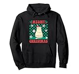 meowy christmas xmas kitten christmas outfit natale felpa con cappuccio