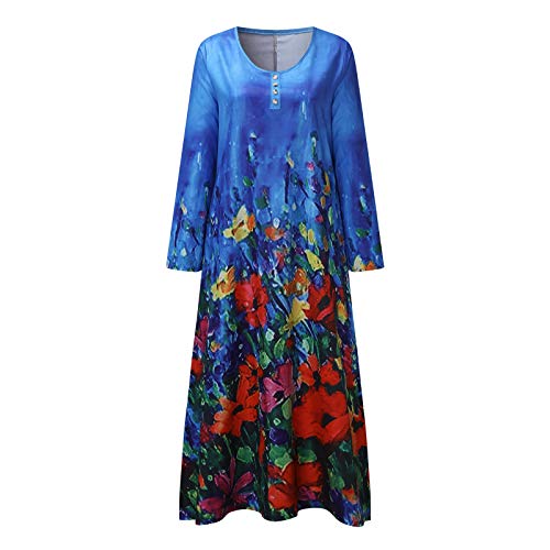 Briskorry Boho maxi-jurk voor dames, zomerjurken voor vrouwen, elegante bloemenprint, onregelmatige vrijetijdsjurk, zoom, swingjurk, dubbellaagse lange jurk - Image 4