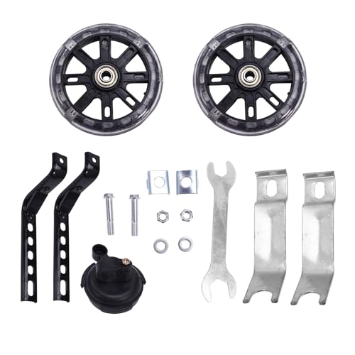 Jeenuuuder Ruedas Entrenamiento Bicicleta Flash Mute Wheel Kit Montado Estabilizador Bicicleta con Campana para Bicicletas 12 14 16 18 20 Pulgadas
