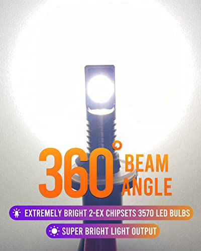LUYED Newest 880 Led Fog Light Bulbs,6500K Xenon White Extremely Bright 886 890 892 893 Led Bulb Replacement DRL Bulbs or Fog Lights for Vehicle,Plug and Play,Pack of 2 - Thumbnail 4