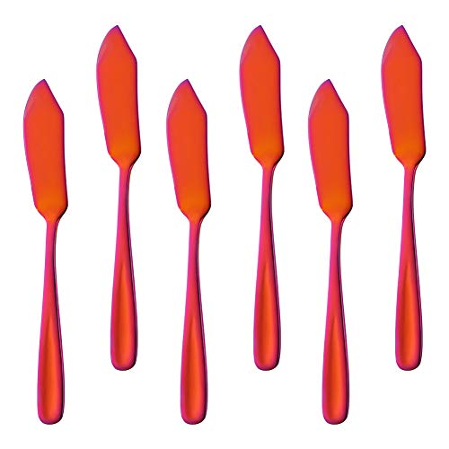 Buyer Star - Coltello da burro in acciaio inox, 6 pezzi, per marmellata, marmellata, dessert, burro, sandwich