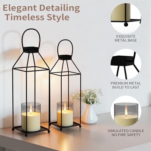 Faroles decorativos para viento exterior y terrazas con luz LED moderna de 1,5V 5