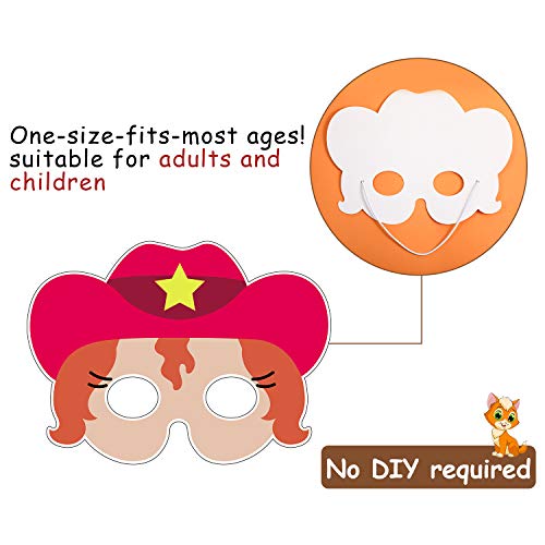 Blulu 16 Piece Farm Forest Animal Mask Barnyard Animal Face for Petting Zoo Farmhouse Jungle Theme Birthday Christmas Costumes Dress-up Party Supplies