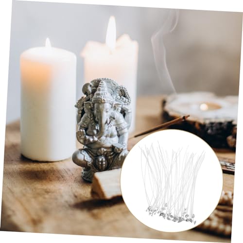 50 mechas de algodón con base metálica para velas miniatura 7