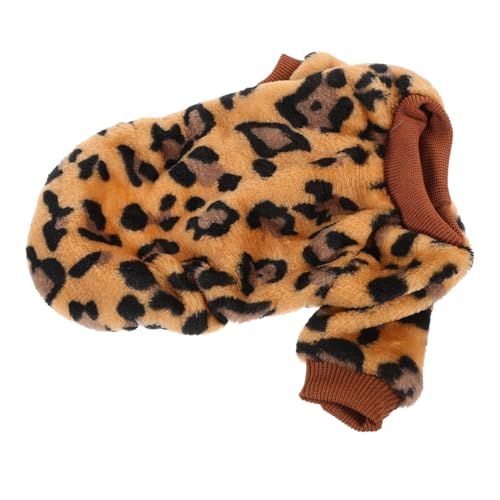 FRCOLOR 秋冬用防風ス犬セーター 小型犬用厚手暖かいペット服 かわいい豹柄デザイン 愛らしい子犬の冬服