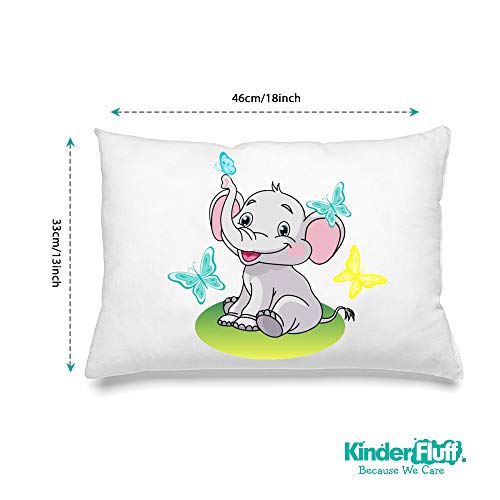 Kinder Fluff Toddler Pillow & Pillow Case - Down Alternative Pillow & Cotton Pillow Covers-Hypoallergenic Baby Pillows For Sleeping - Baby Bed Pillows & 13X18 Toddler Pillowcase - Toddler Bedding Set #TOP4