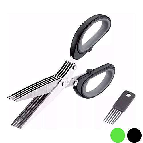 Tesoura 5 Lâminas - Corta Temperos legumes Picotadora De Papel