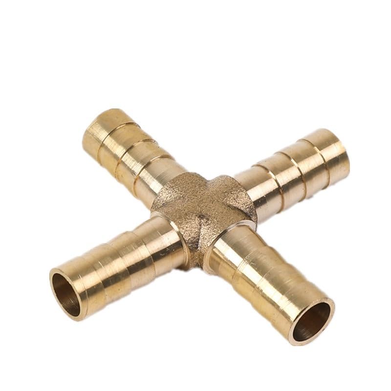 1pc Straight Elbow T Y X Shape 2 3 4 Way Connector Brass Barb Pipe Fitting for 4mm 6mm 8mm 10mm 12mm 14mm 16mm Copper Water Tube(D-Cross Type,19mm)