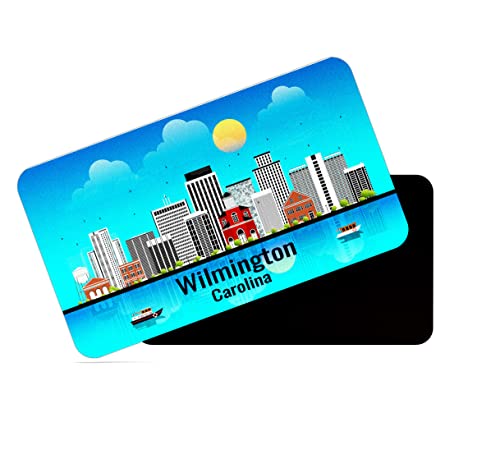 Image of dhcrafts Rectangular Rubber Fridge Magnet /Magnetic Card Blue Carolina Wilmington Design Pack of 1 (8.6cm x 5.4cm)