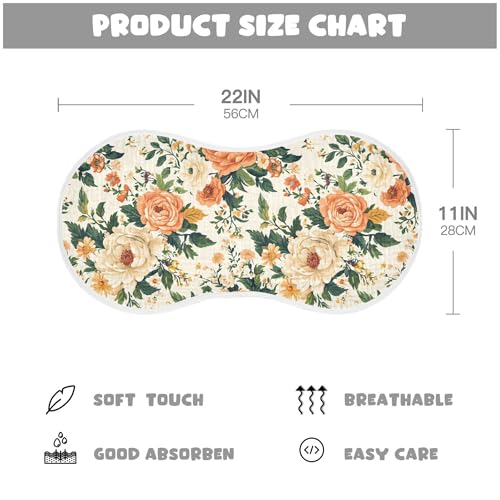 xigua Vintage Floral Baby Burp Cloths for Newborn Boys and Girls 2 Pack, Soft & Absorbent Cotton Baby Burp Cloth, Baby Washcloths, Newborn Towel, Burp Rags4